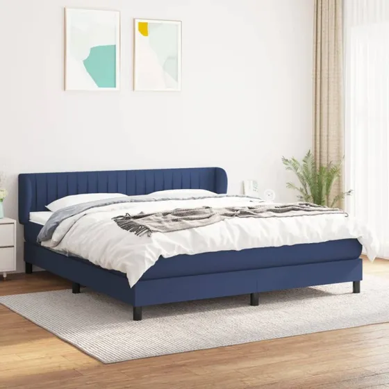 vidaXL Kontinentalseng 180x200 cm med madras, blå