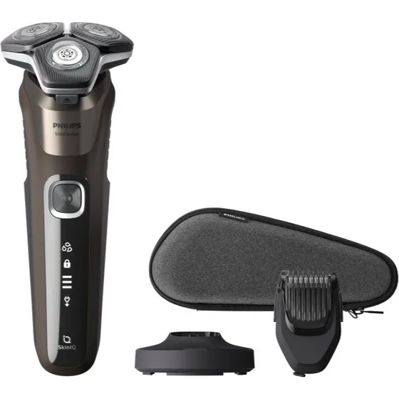 Philips Serie 5000 S5886/38 Wet & Dry, brun + etui