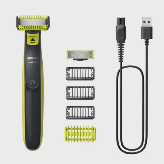 Philips OneBlade QP2824/10 ansigts- og kropstrimmer, grå/lime
