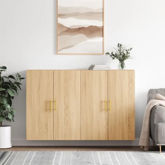 vidaXL Vægskabe 2 stk. 69,5x34x90 cm Sonoma-eg