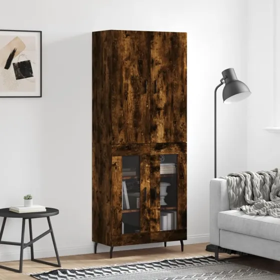 vidaXL Højskab 69,5x34x180 cm Røget Egetræsfarve