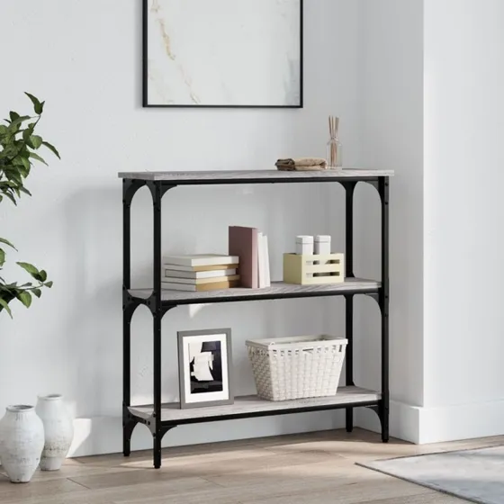 vidaXL Konsolbord 75x22,5x75 cm grå sonoma-eg konstrueret træ