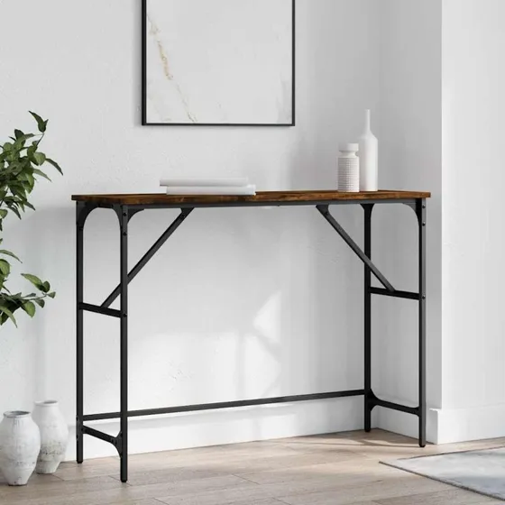 vidaXL Konsolbord 100x32x75 cm røget egetræsfarve