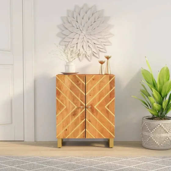 Mangotræ Skænk 60x33,5x75 cm Brun og Sort