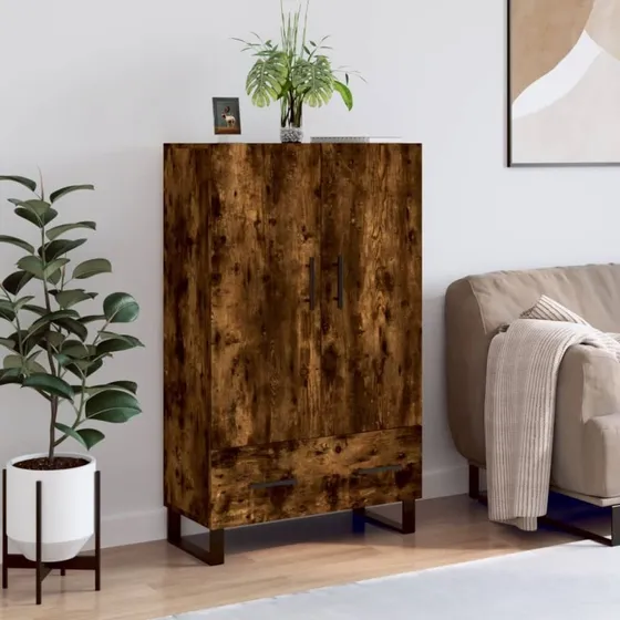 vidaXL Skab 69,5x31x115 cm Røget Sonoma-Ege Konstrueret Træ med Metalben