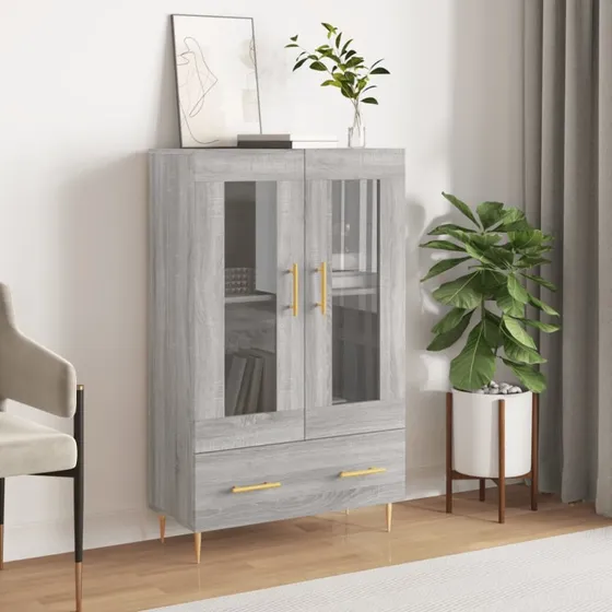 vidaXL Skab 69,5x31x115 cm Konstrueret Træ Grå Sonoma-Eg