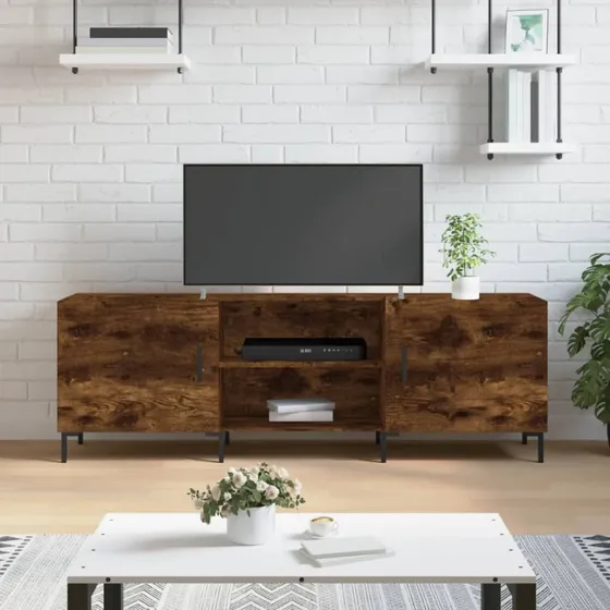 vidaXL tv-bord 150x30x50 cm røget egetræsfarve konstrueret træ