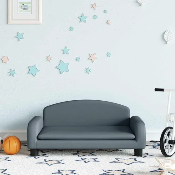 vidaXL børnesofa 70x45x30 cm mørkegrå stof