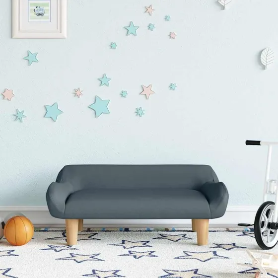 vidaXL børnesofa 70x40x24 cm mørkegrå stof