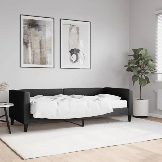 vidaXL Daybed med madras 80x200 cm sort