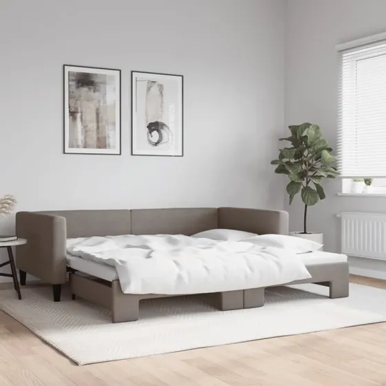 vidaXL Daybed med Udtræk 100x200 cm Gråbrun
