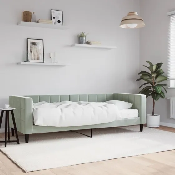 vidaXL Daybed med madras 80x200 cm lysegrå