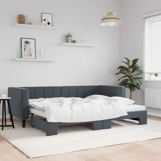 vidaXL Daybed med Udtræk 80x200 cm Mørkegrå