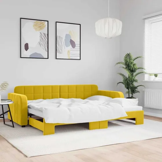 vidaXL Daybed med Udtræk 80x200 cm, Gul