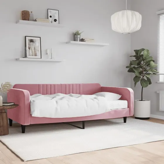 vidaXL Daybed med madras 100x200 cm pink velour