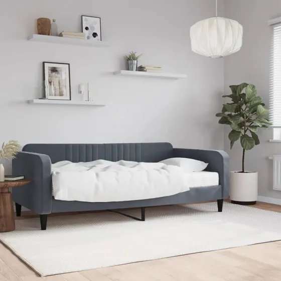vidaXL Daybed med madras 90x190 cm mørkegrå