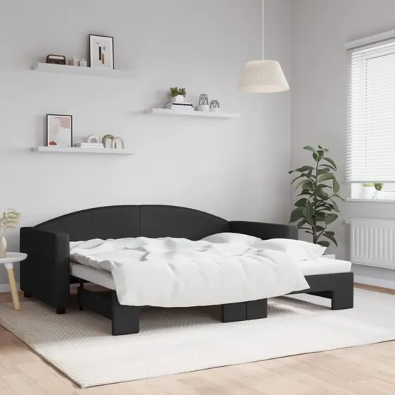 vidaXL daybed med udtræk 90x190 cm, sort