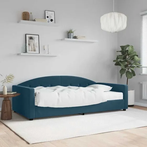 vidaXL Daybed med madras 100x200 cm blå velour
