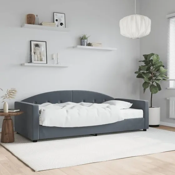 vidaXL Daybed med madras 90x190 cm mørkegrå