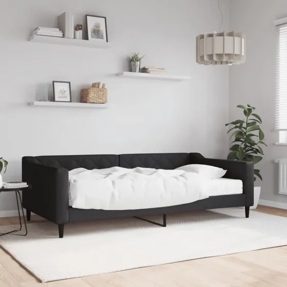 vidaXL Daybed med madras 100x200 cm, sort