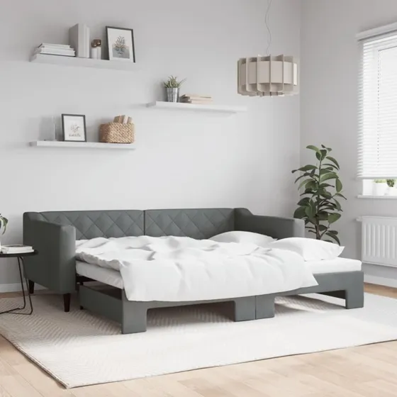 vidaXL Daybed med Udtræk 90x190 cm Mørkegrå