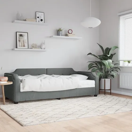 vidaXL Daybed med madras 90x190 cm mørkegrå