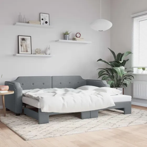 vidaXL Daybed med udtræk 100x200 cm lysegrå
