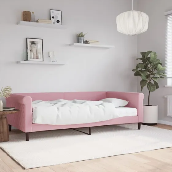 vidaXL Daybed med madras 100x200 cm velour pink