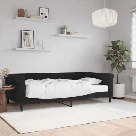 vidaXL Daybed med madras 100x200 cm, sort