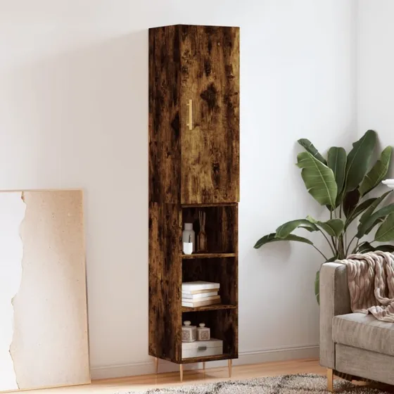 vidaXL Skab 34,5x34x180 cm Røget Egetræ Konstrueret Træ