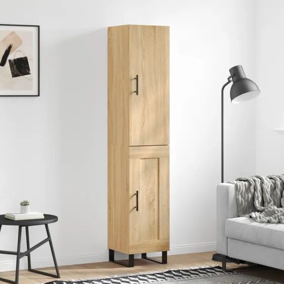 vidaXL Skab 34,5x34x180 cm Konstrueret Træ Sonoma-Eg
