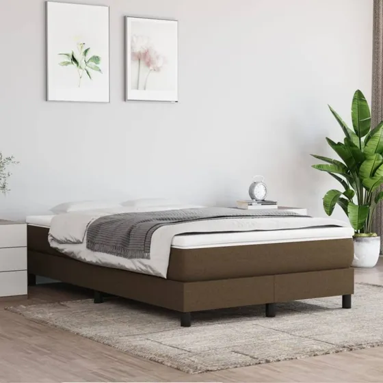 vidaXL Kontinentalseng 120x200 cm mørkebrun med pocketfjedremadras