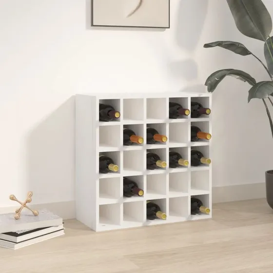 vidaXL vinskab hvid 56x25x56 cm massivt træ fyrretræ