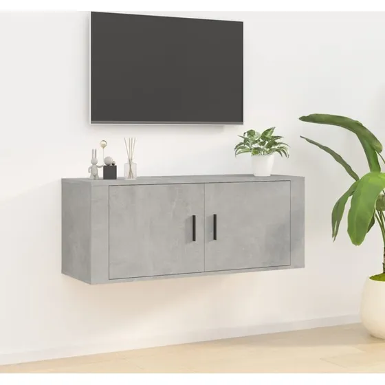 vidaXL væghængt tv-skab 100x34,5x40 cm betongrå