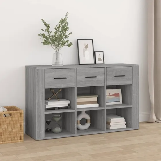 vidaXL Skænk 100x30x59,5 cm Konstrueret Træ Grå Sonoma-Eg