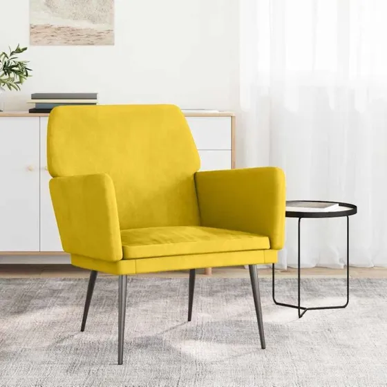 vidaXL Lænestol 62x79x79 cm Velour Gul