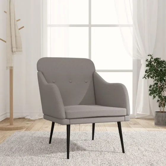 vidaXL Lænestol 63x76x80 cm gråbrun stof