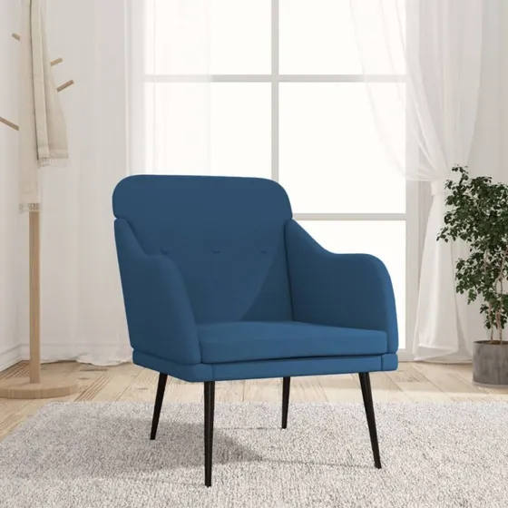 vidaXL Lænestol 63x76x80 cm blå stof