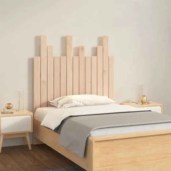 vidaXL Sengegavl 82,5x3x80 cm massivt fyrretræ naturfarvet