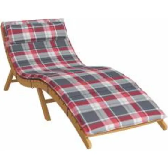 vidaXL Solseng Pude Rød og Grå 178 x 60 x 4 cm Oxford Stof