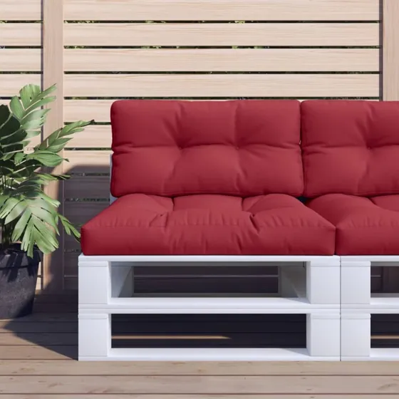 vidaXL Pallehynde 80x40x12 cm stof vinrød