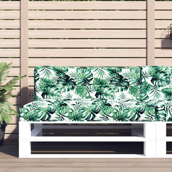 vidaXL Pallehynde 120x40x10 cm Stof Bladmønster