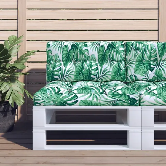 vidaXL Pallehynde 80x40x12 cm Stof Bladmønster