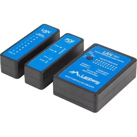 Lanberg NT-0404 PoE Netværkskabeltester, sort/blå