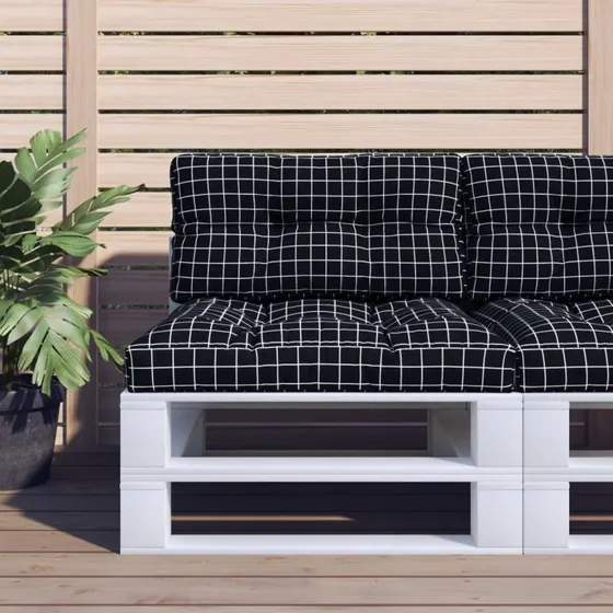 vidaXL Pallehynde 80x40x12 cm Sort Ternet Stof