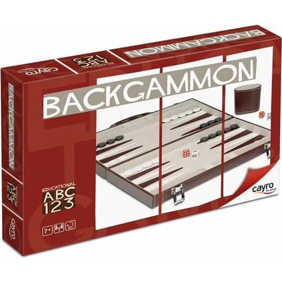 Cayro Backgammon – klassisk brætspil i kunstlæder, 2 spillere