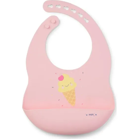 SARO Baby Party Silikone Hagesmæk, Pink