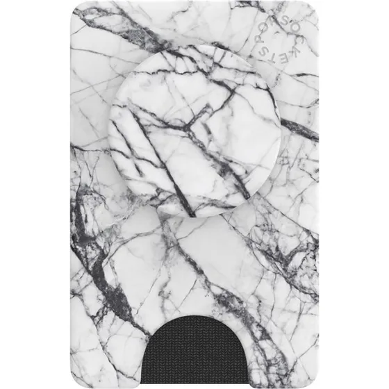 PopSockets PopWallet+ Dove White Marble – Aftagelig Mobilwallet