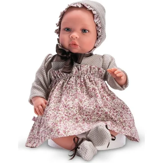 ASI Leonora Babydukke 46 cm med Todelt Kjole og Kyse