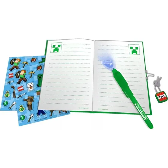 Minecraft Boom Dagbog med Magisk Pen – 23,5x22x5 cm
